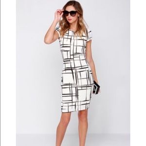 Lulu’s Midi Black & White Pattern Dress